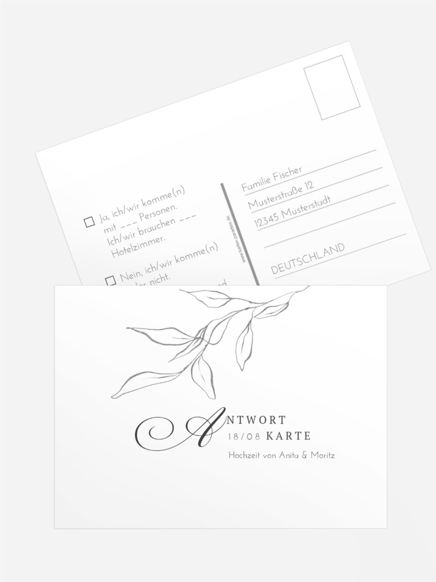 Antwortkarte Dezent Leaf