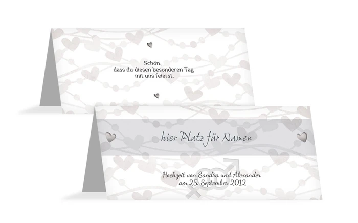 Tischkarte Im Zeichen der Liebe