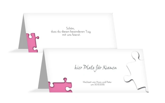 Tischkarte Puzzleteile