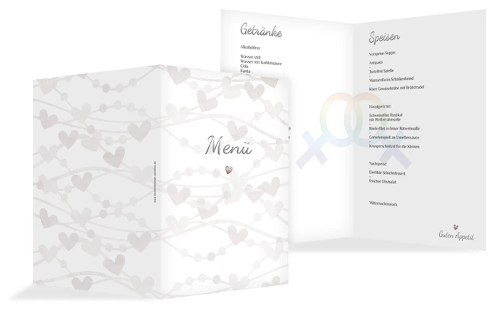 Menükarte Im Zeichen der Liebe - Frauen