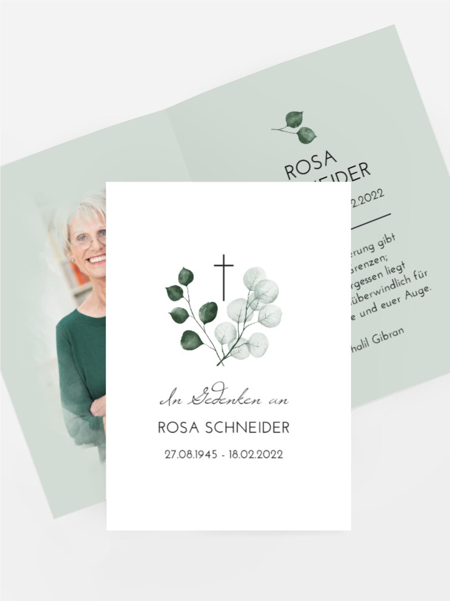 Sterbebilder Eukalyptus-Kranz