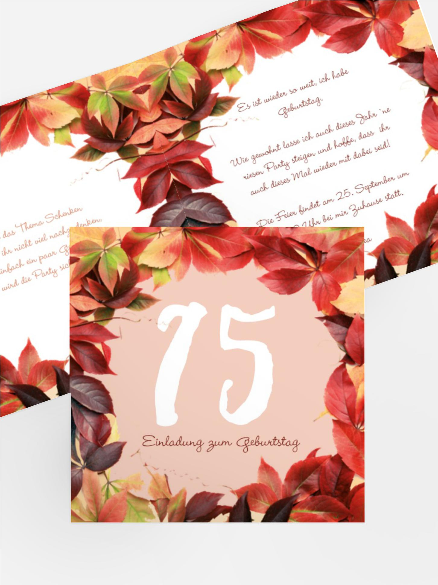 Geburtstagseinladung 75 Blumentraum