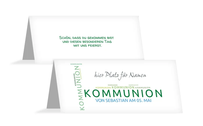 Tischkarte Kommunion Script