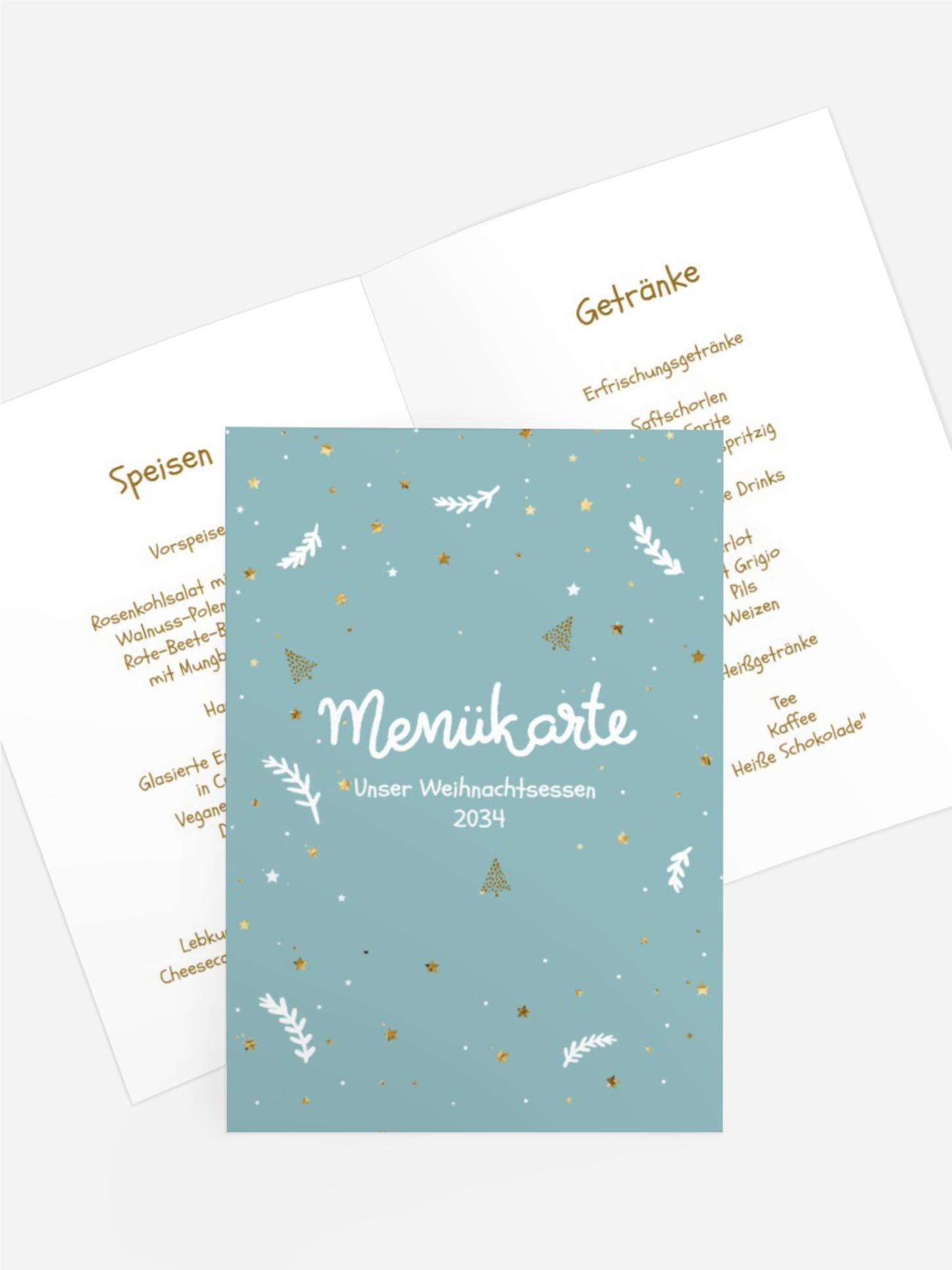 Menükarte Weihnachten Weihnachtswunder Menükarte Weihnachten Weihnachtswunder
