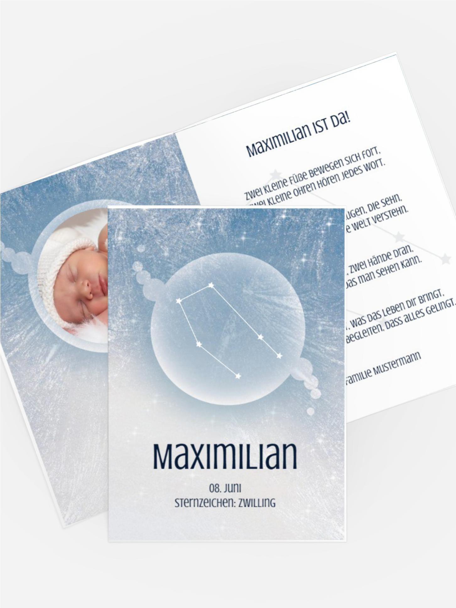 Geburtskarte Sternzeichen Zwilling Geburtskarte Sternzeichen Zwilling