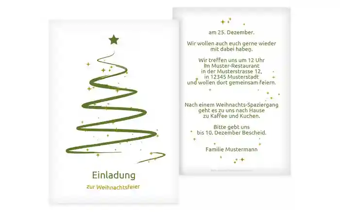 Einladungskarte Weihnachten Privat Wunderbaum