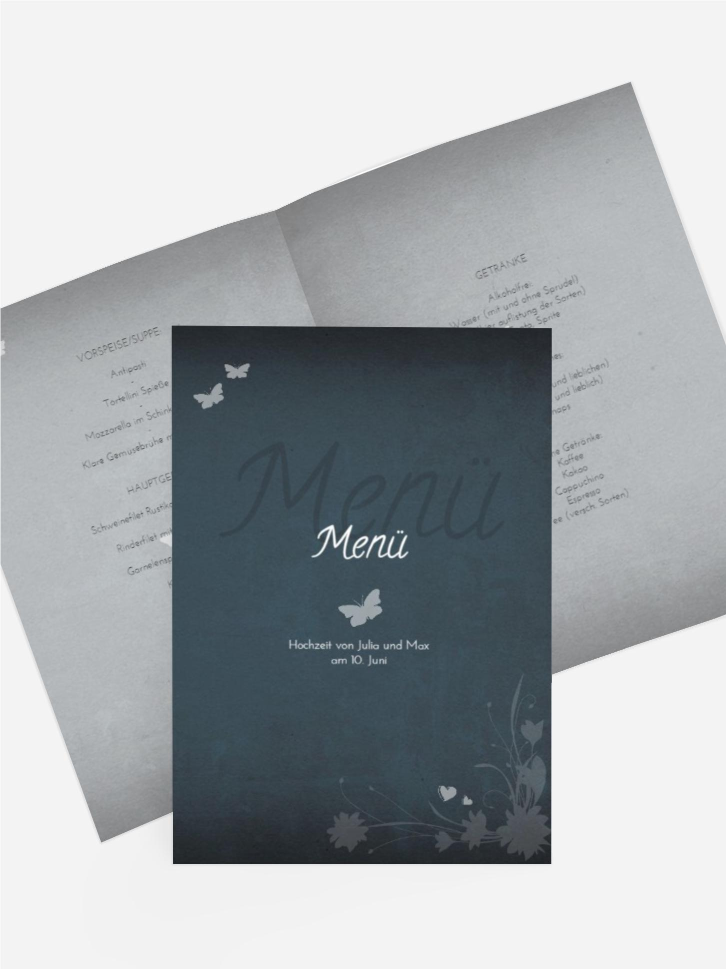 Menükarte Liebeserfüllung