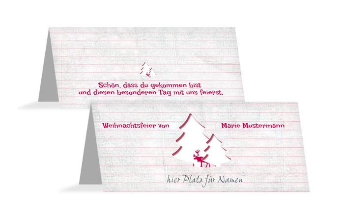 Weihnachtstischkarte Elchenwald Weihnachtstischkarte Elchenwald