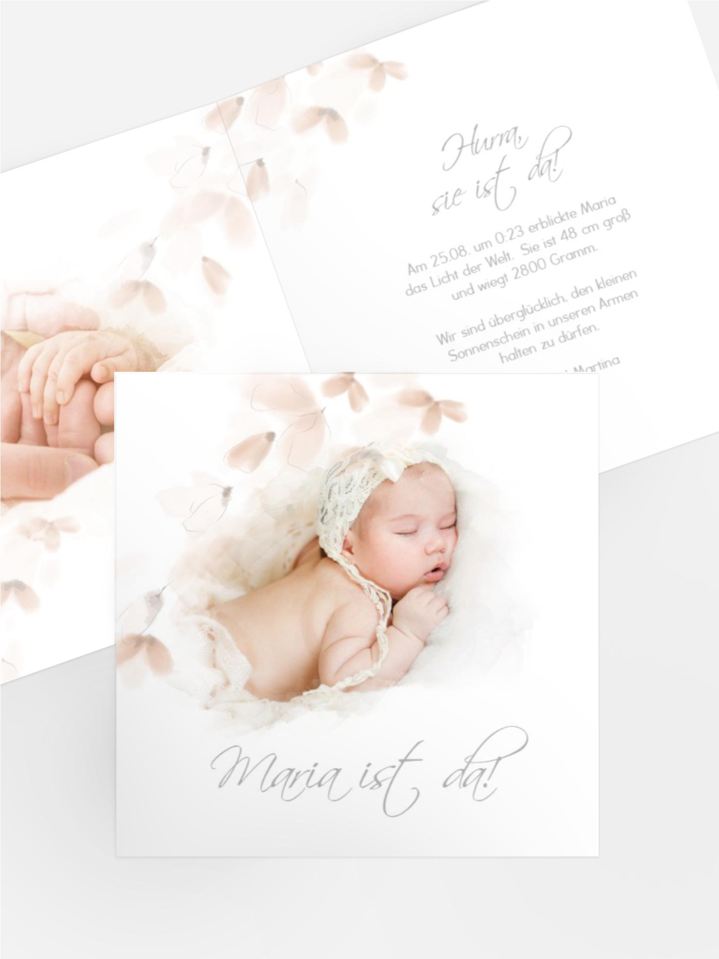 Geburtskarte Blumenhauch