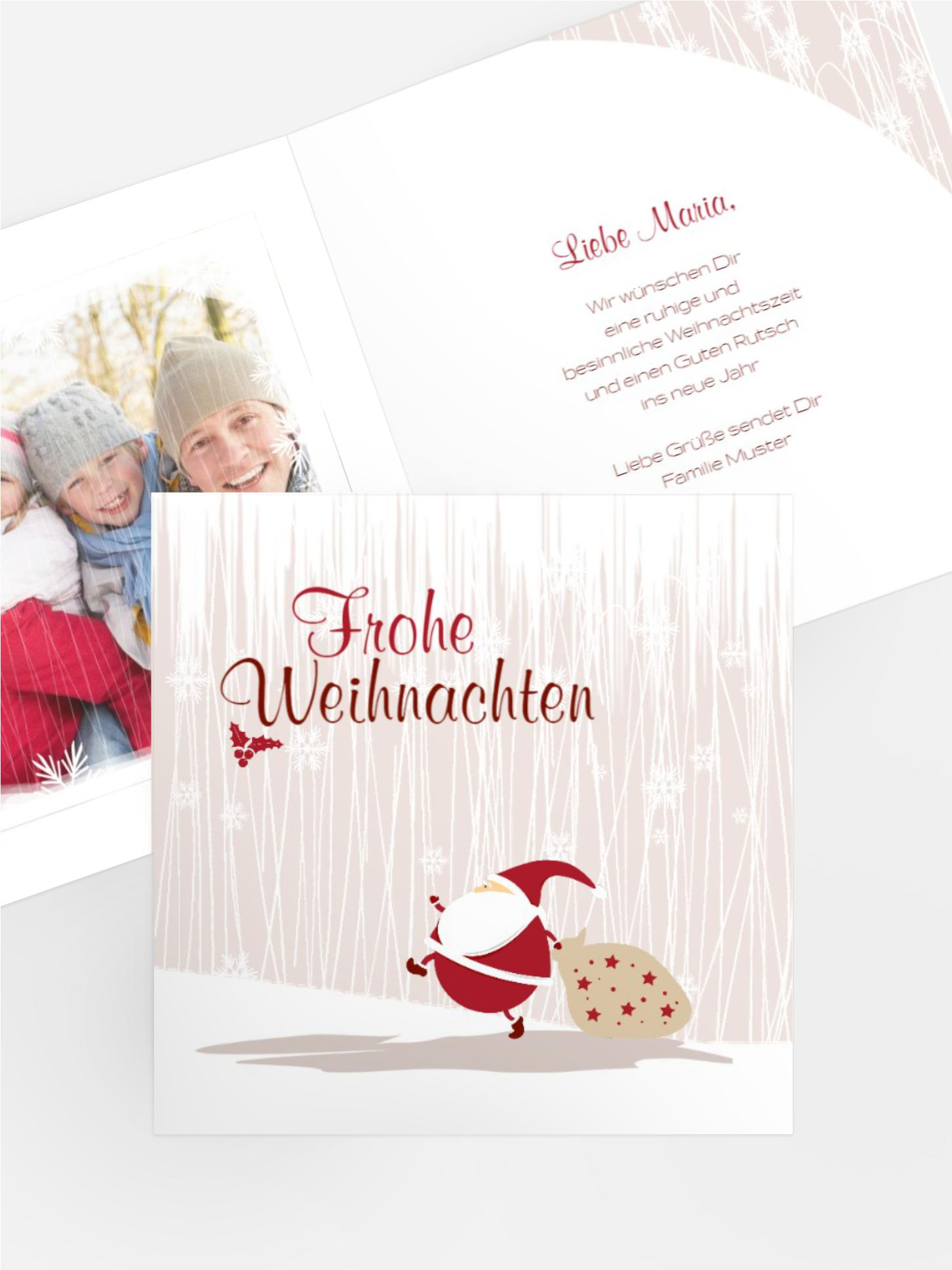 Foto Weihnachtsgrußkarte Weihnachtsmann Foto Weihnachtsgrußkarte Weihnachtsmann