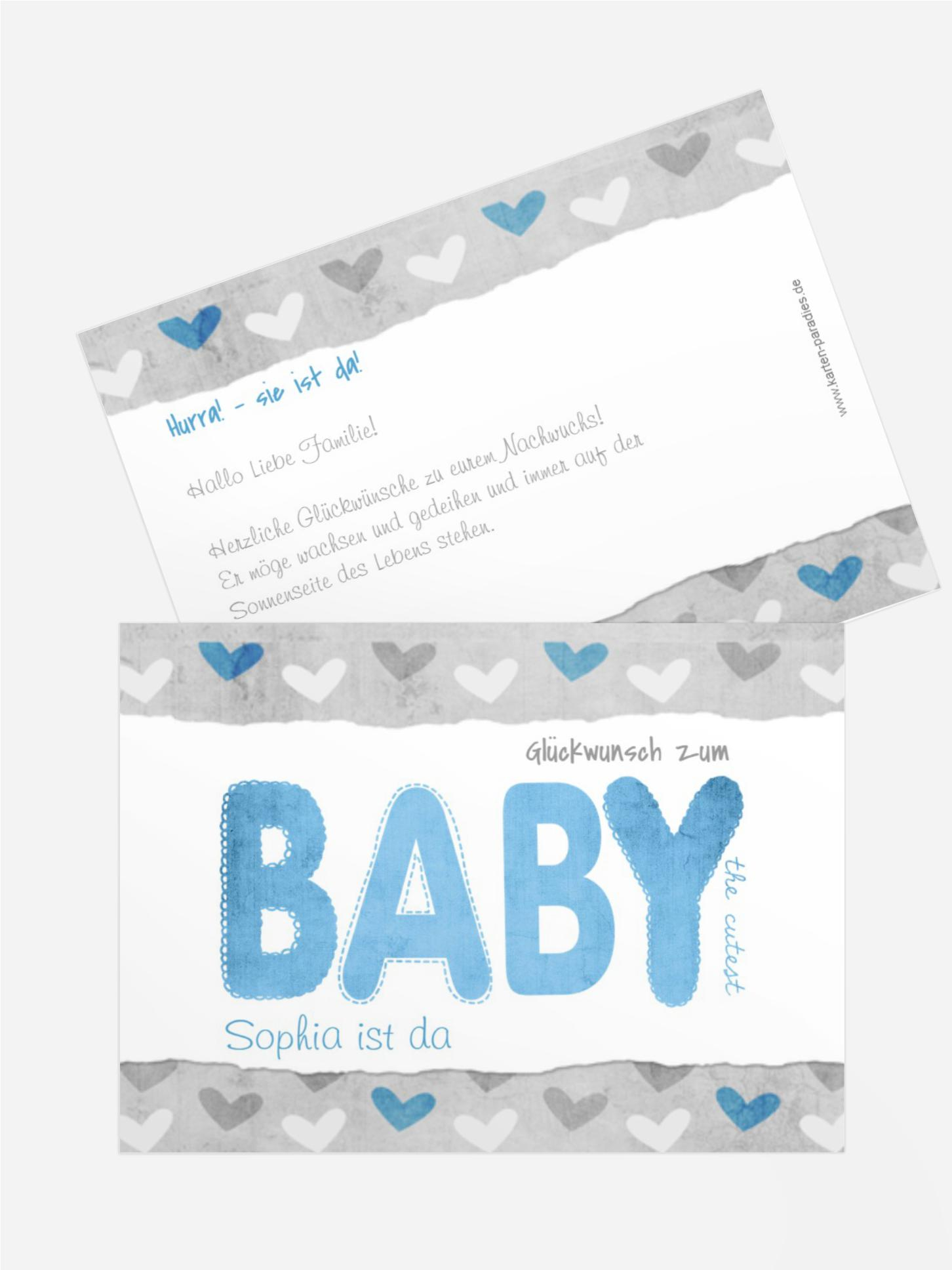 Glückwunschkarte zur Geburt Cute Baby