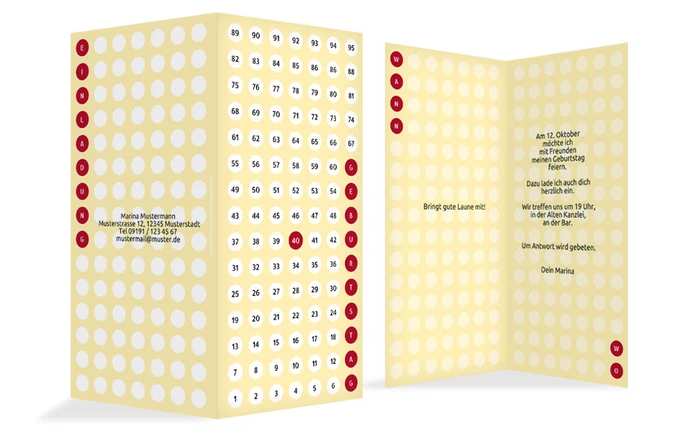 Geburtstagskarte Zahlenspiel 40