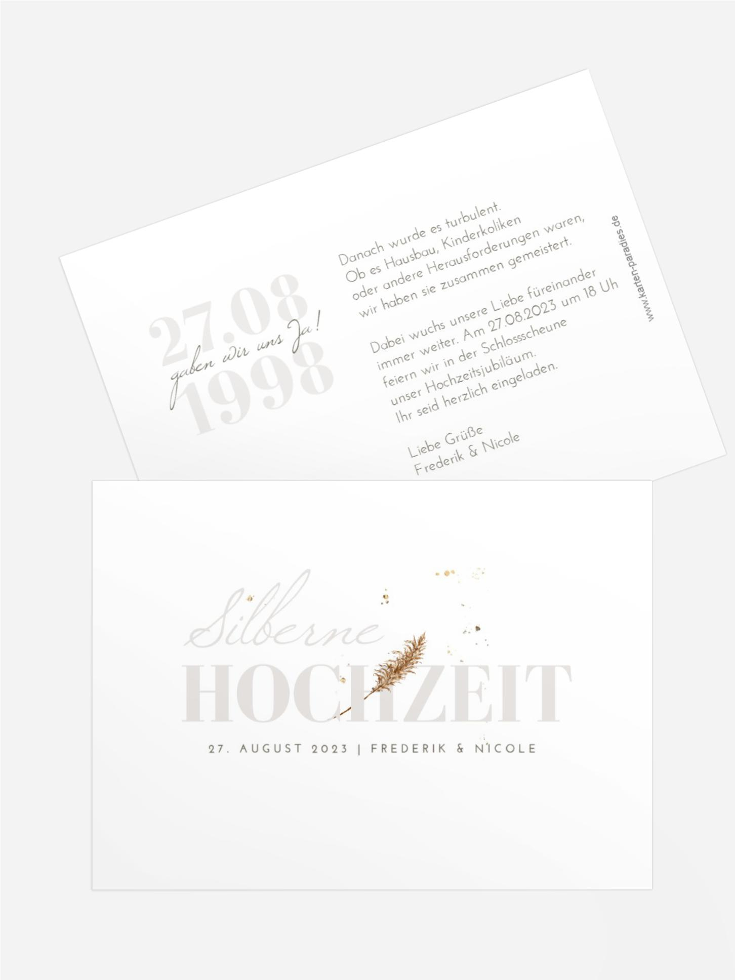 Hochzeitsjubiläen Zugefächert