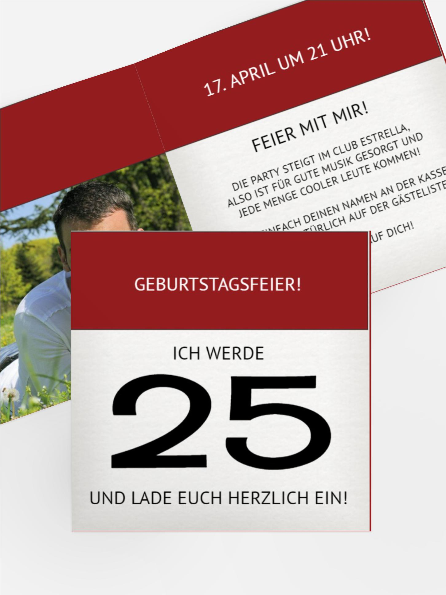 Einladung zum Geburtstag Kalender Foto