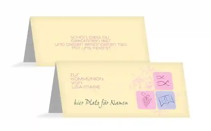 Tischkarte Kommunion Fisch