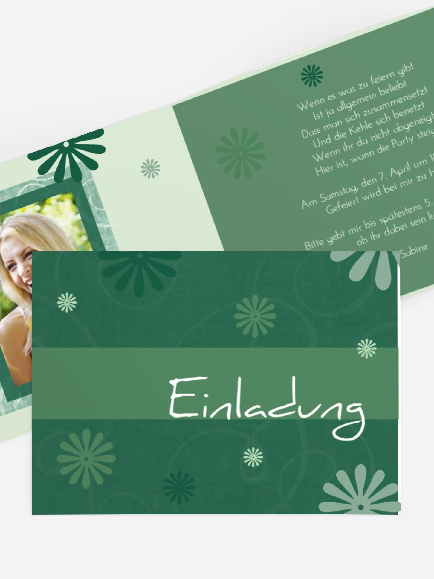 Einladungskarte classic flower Foto