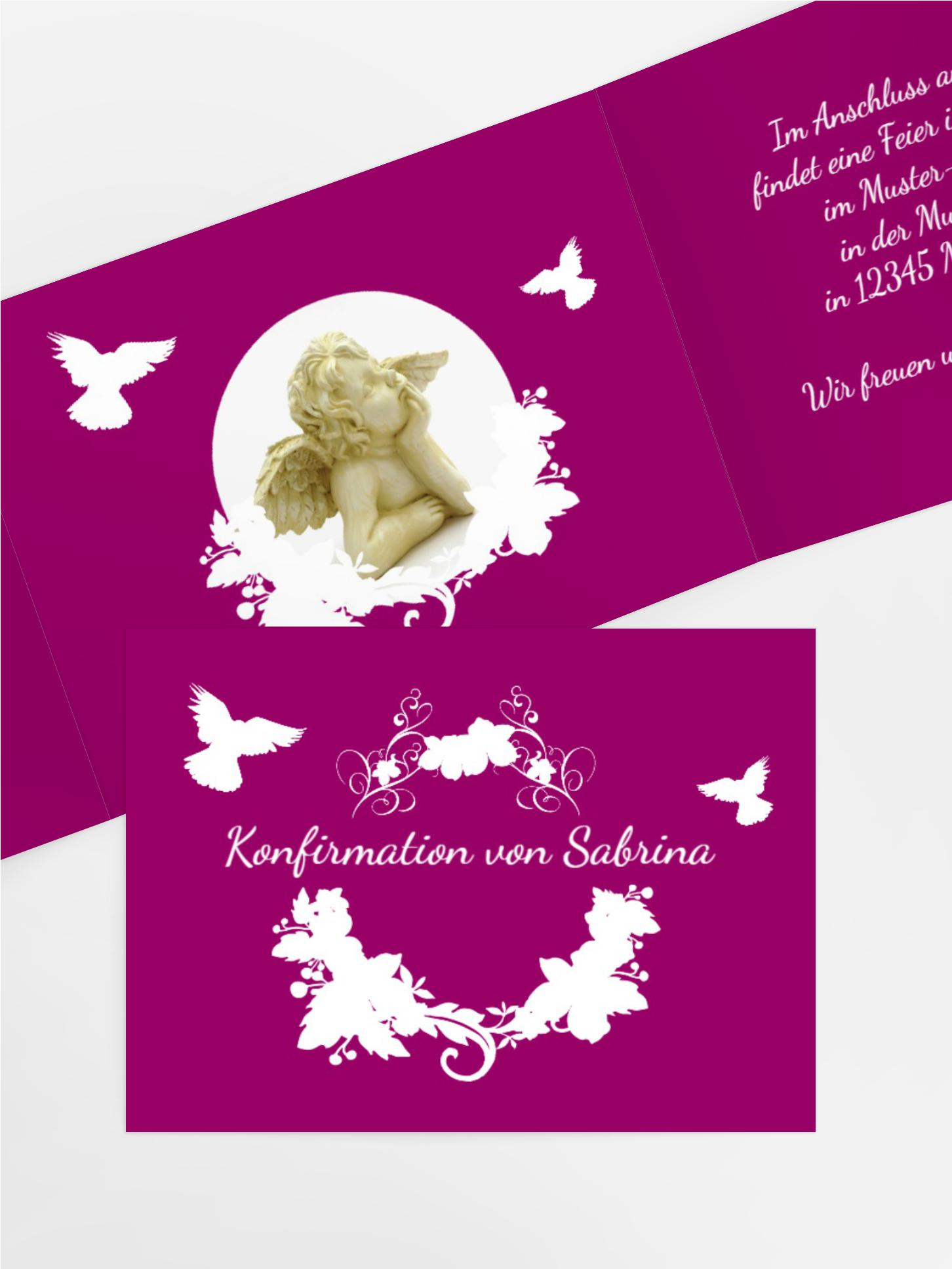 Einladungskarte Konfirmation Vogel