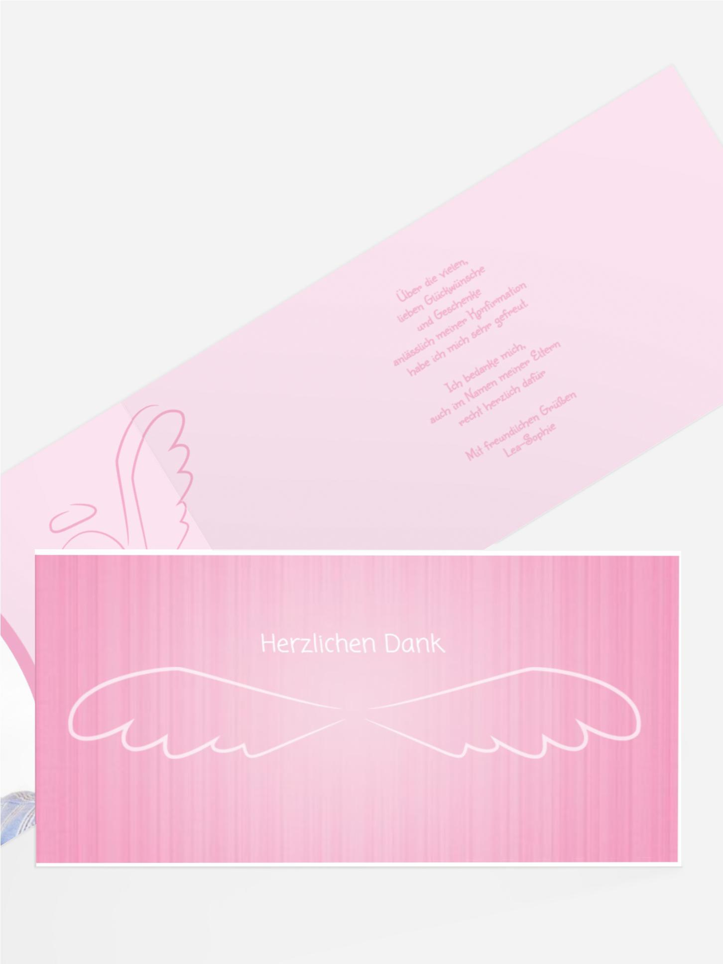 Dankeskarte Konfirmation Angel Wings