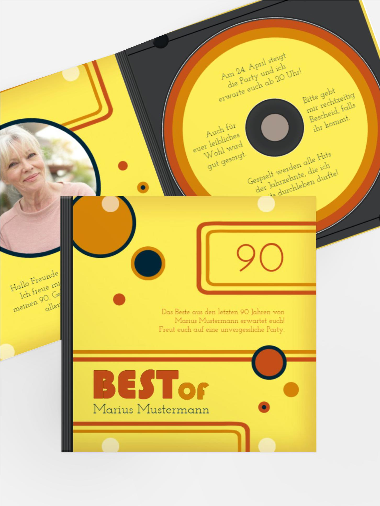 Geburtstagseinladung Best Of CD Foto 90 Geburtstagseinladung Best Of CD Foto 90