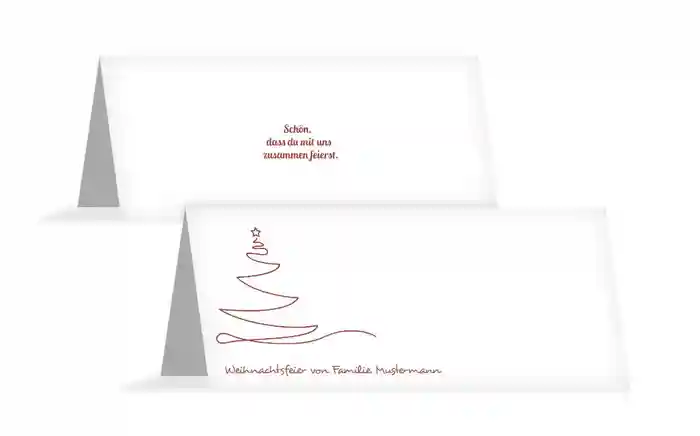 Weihnachts Tischkarte Linienbaum