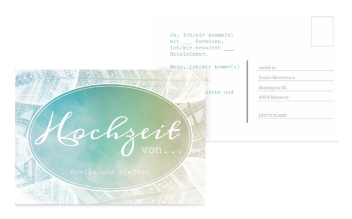 Hochzeit Antwortkarte Federleicht