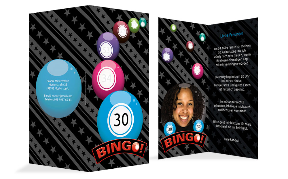 Einladung zum Geburtstag Bingo 30 Foto Einladung zum Geburtstag Bingo 30 Foto
