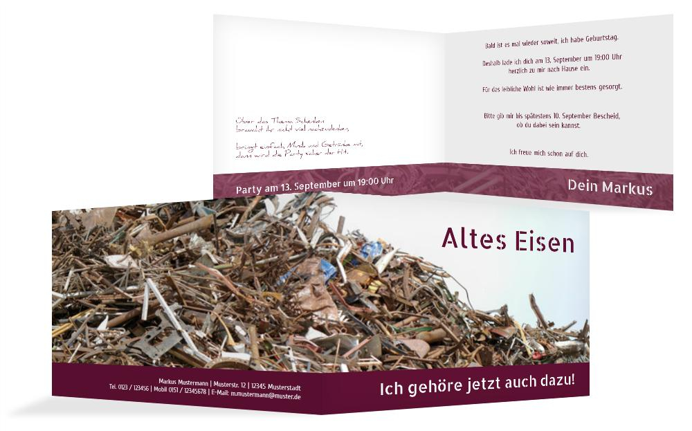Geburtstagseinladung Altes Eisen