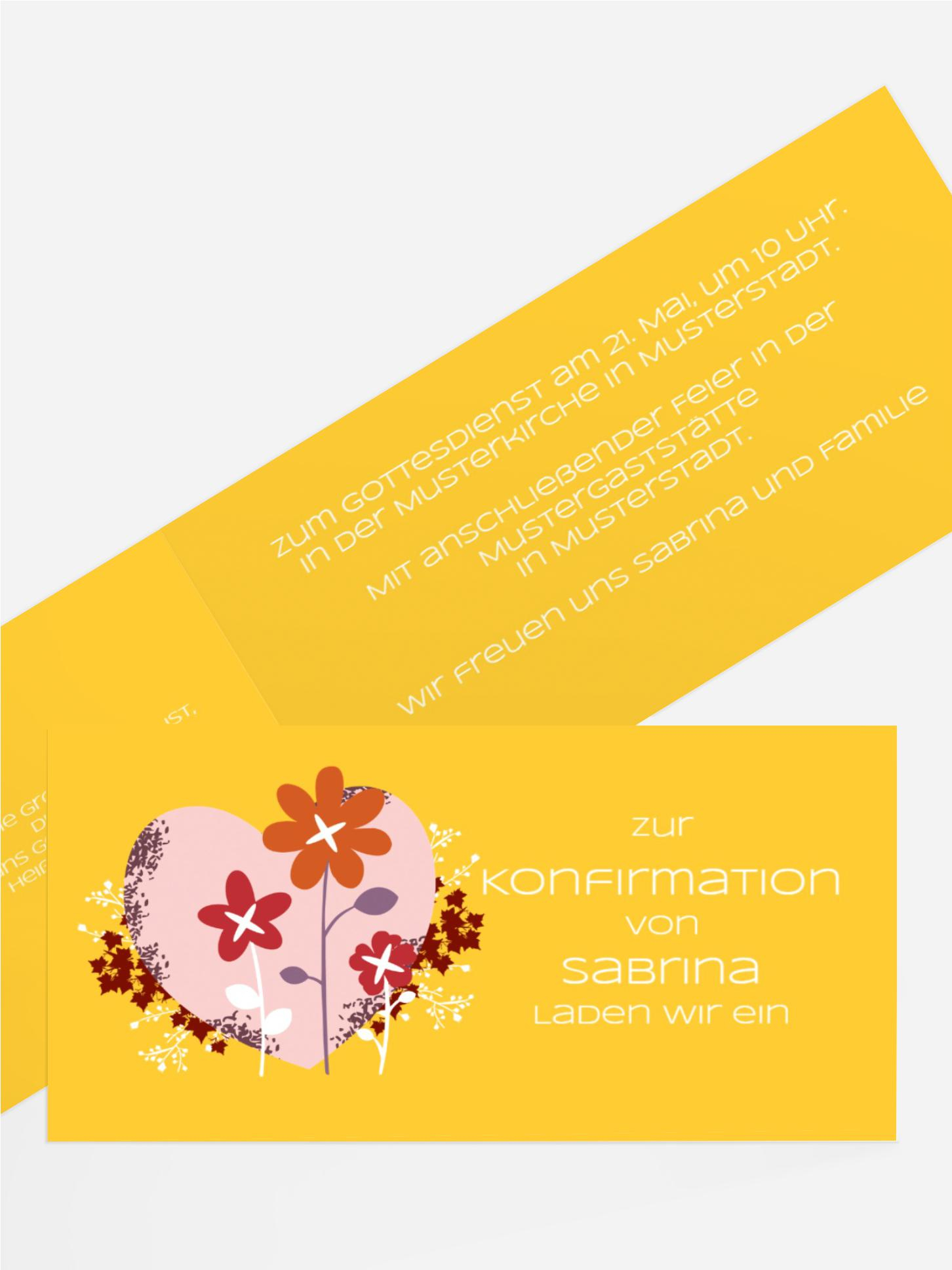 Einladungskarte Konfirmation Herz
