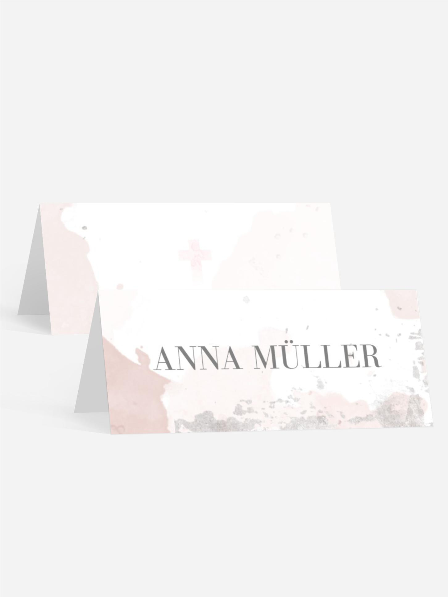 Tischkarte Taufe Texturen Tandem