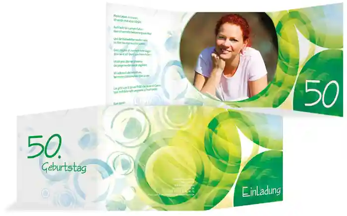 Einladungskarte colorful circles 50 Foto