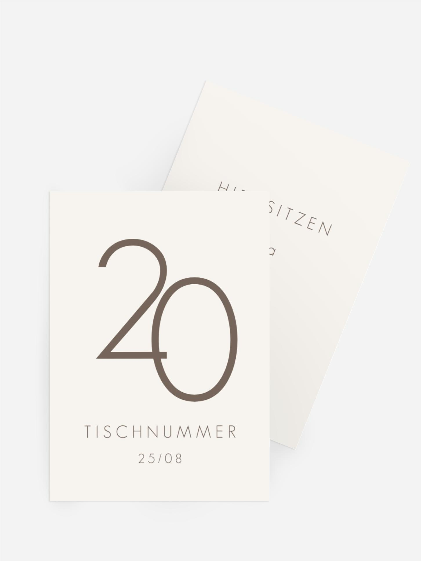 Tischnummer Hochzeit Vereint