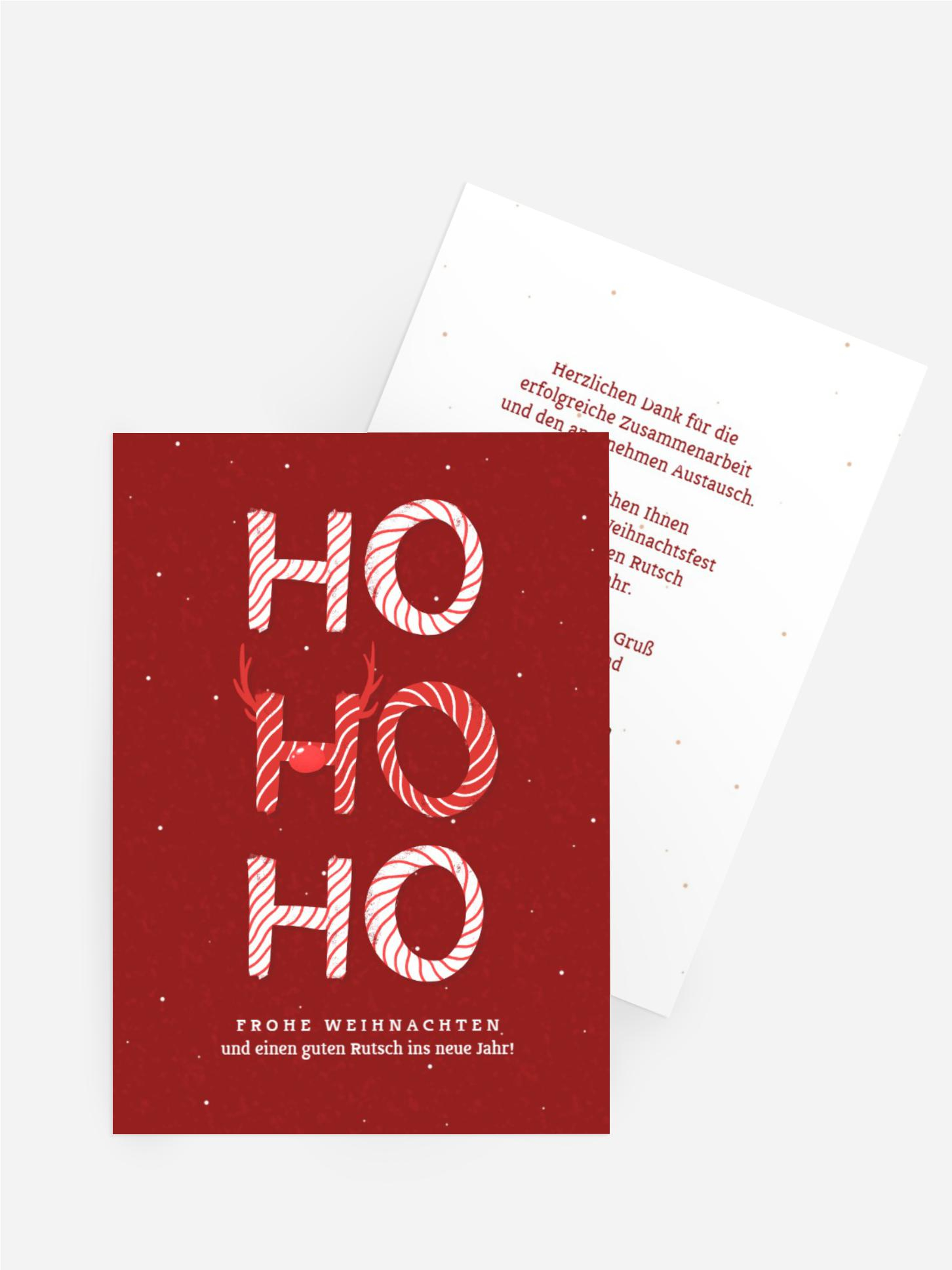Weihnachtsgrußkarte Ho Ho Ho Sweets