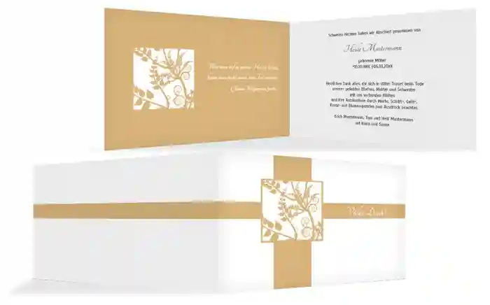 Dankeskarte Florales Quadrat quer Dankeskarte Florales Quadrat quer