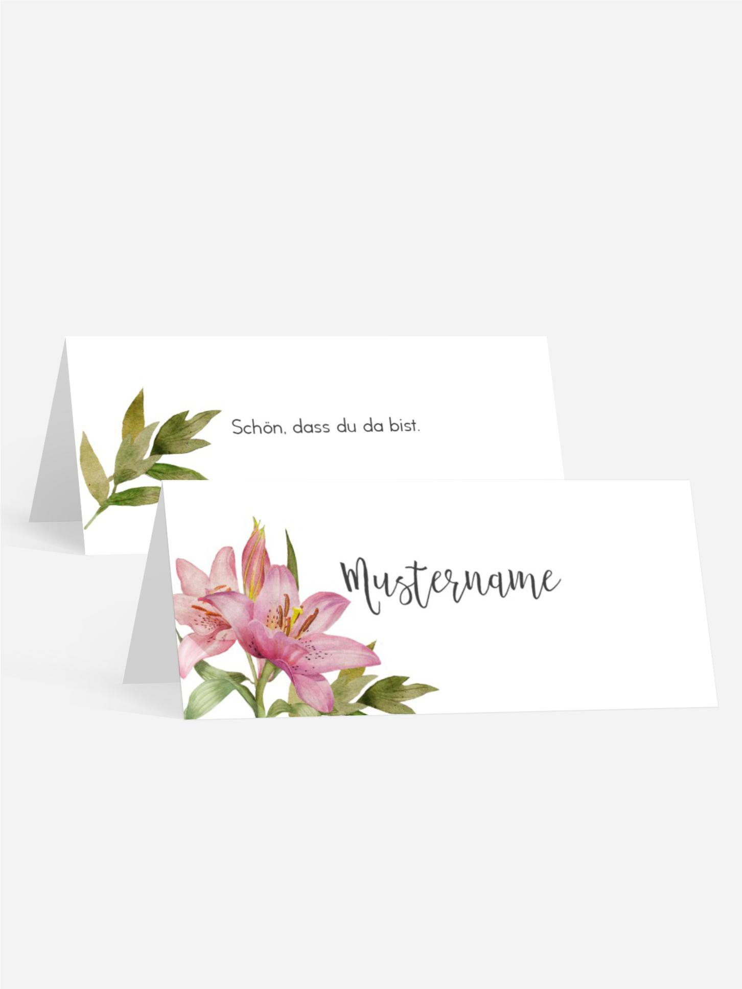 Tischkarte Blumendeko