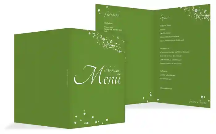 Menükarte romantic flower