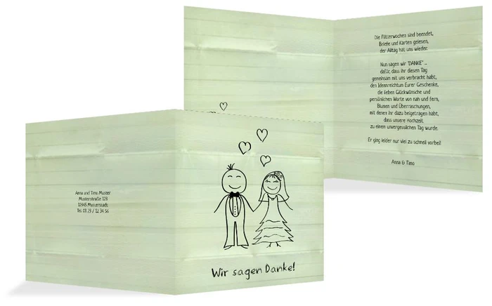 Danksagungskarte zur Hochzeit Sweet Love