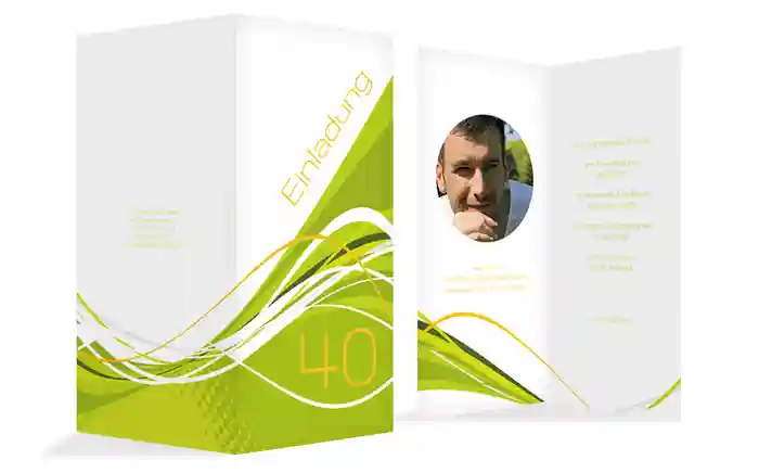 Einladungskarte Geburtstag Welle 40 Foto