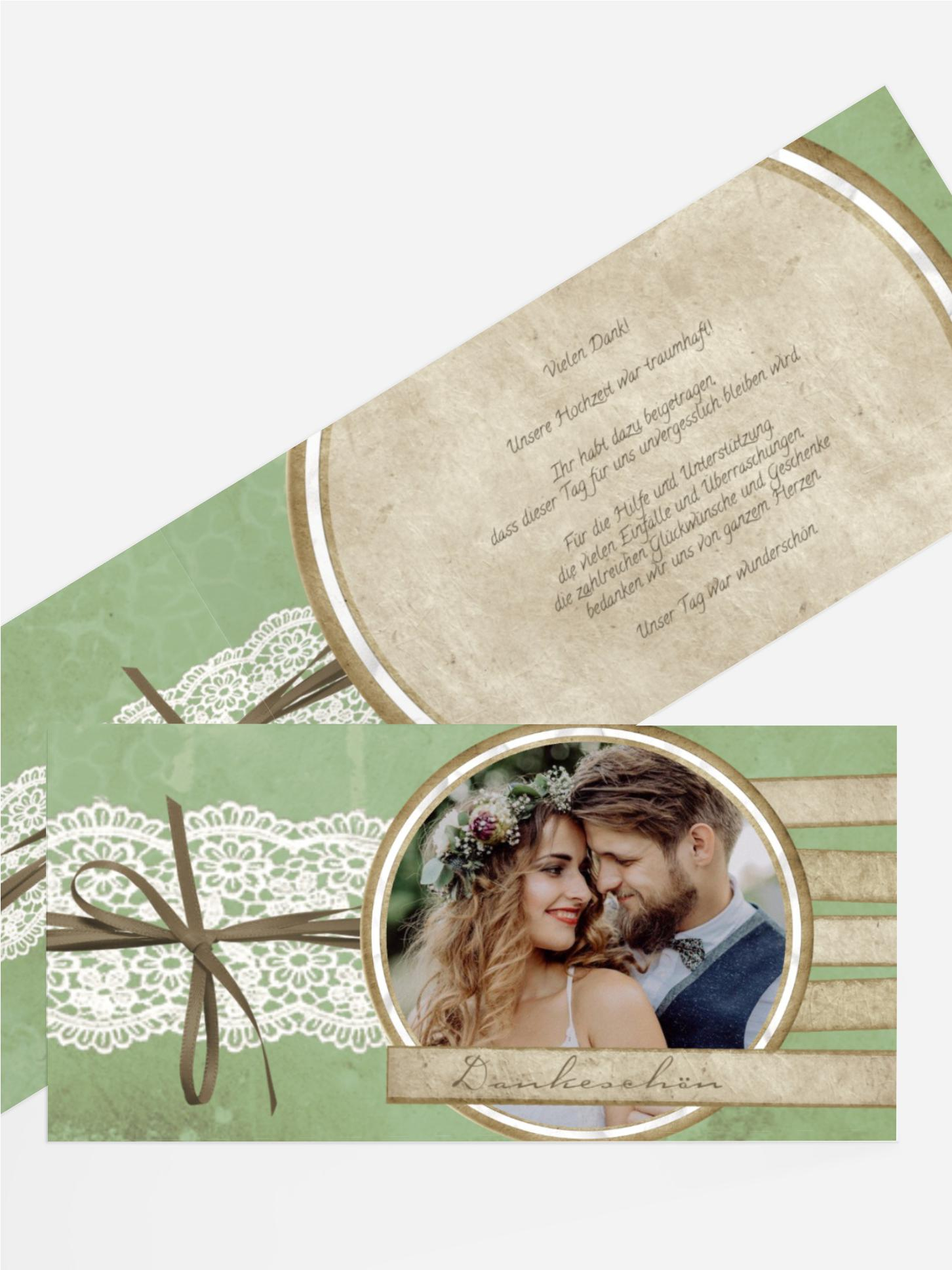 Hochzeitskarte Danke Vintage Lace