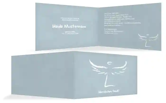 Dankeskarte heavenly wings quer