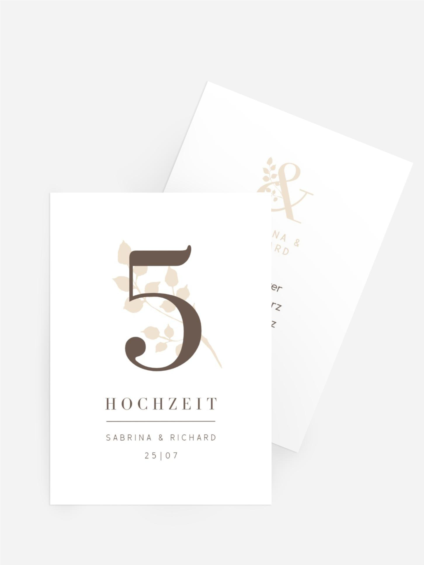 Tischnummer Hochzeit &-Zweig