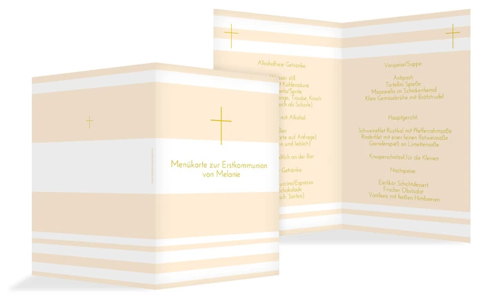 Kommunion Menuekarte Kreuz Kommunion Menuekarte Kreuz