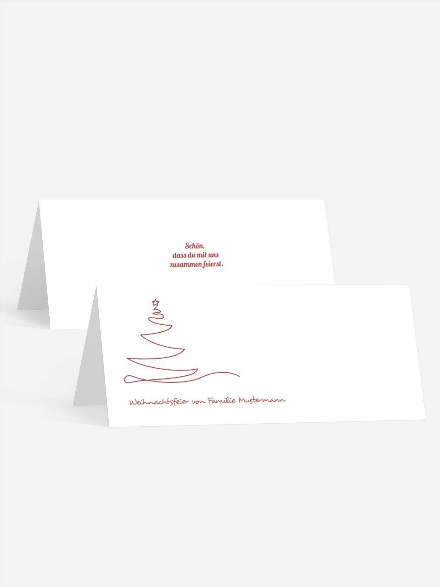 Weihnachts Tischkarte Linienbaum