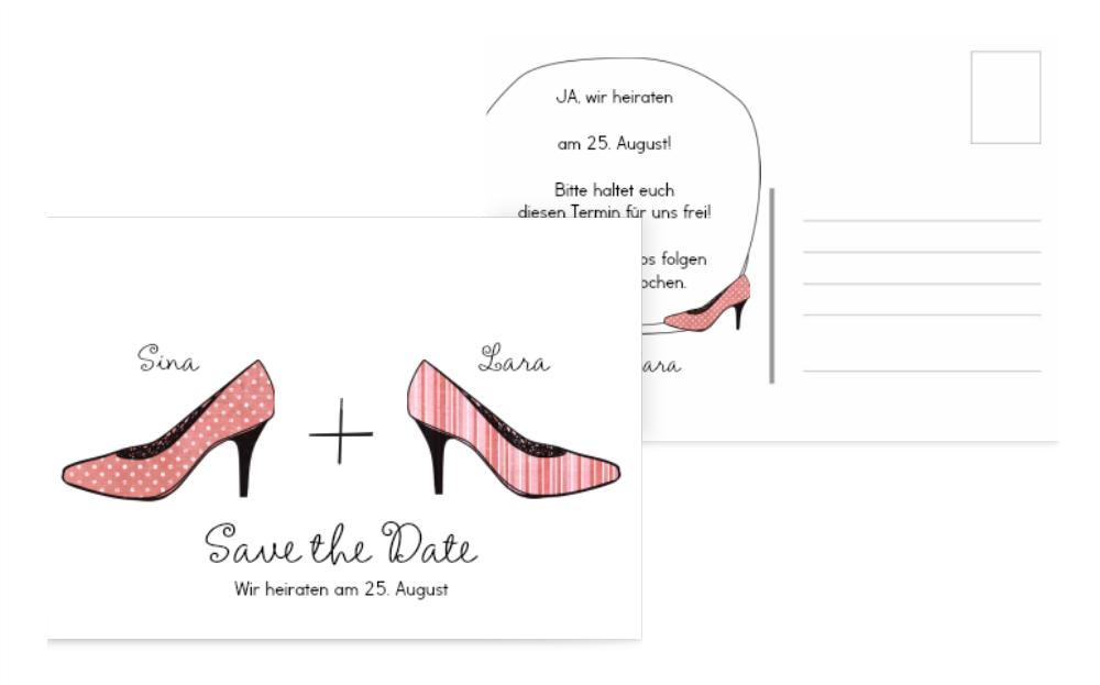 Save the Date Karte High Heels Save the Date Karte High Heels