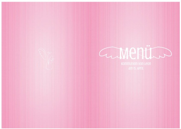 Menükarte Kommunion Angel Wings Menükarte Kommunion Angel Wings