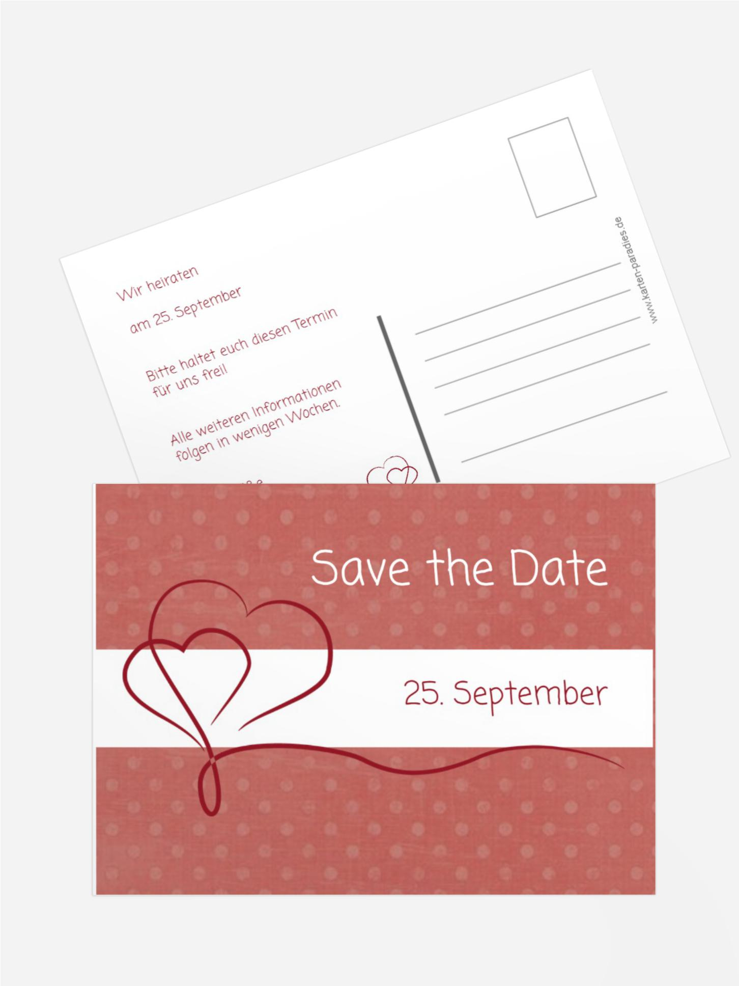 Save the Date Karte Gepunktet