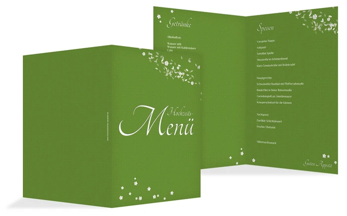 Menükarte romantic flower