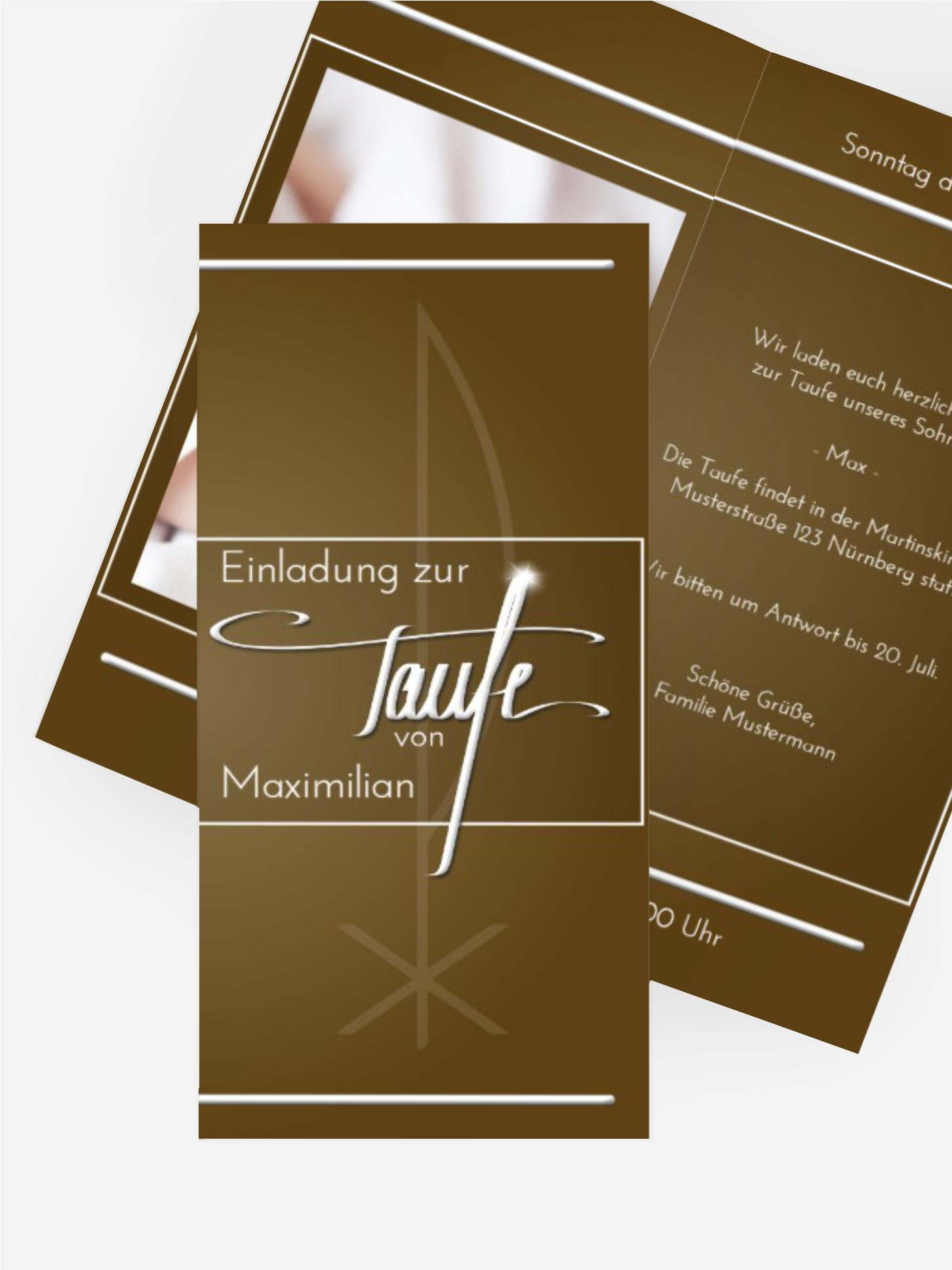 Einladungskarte zur Taufe Chi-Rho