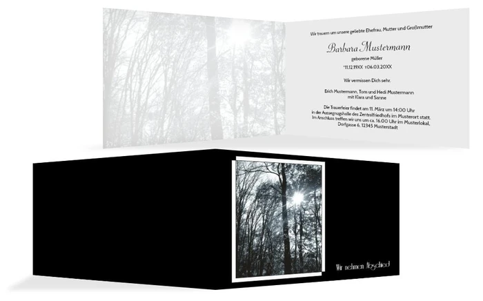 Trauerkarte Wald quer