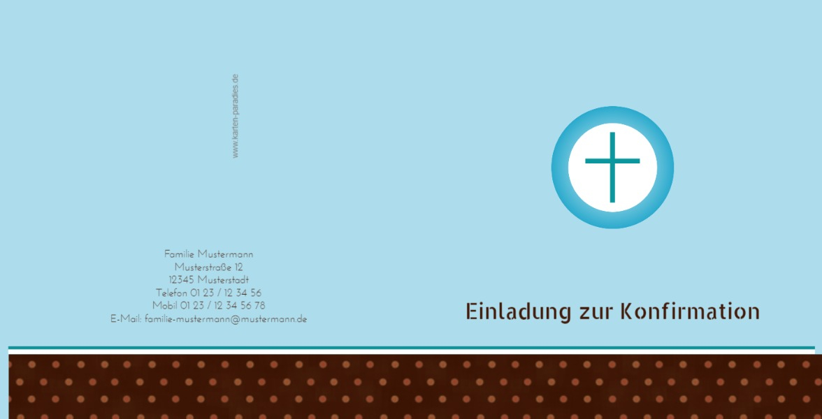 Konfirmation Einladungskarte Kreuzhostie