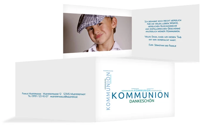 Dankeskarte Kommunion Script